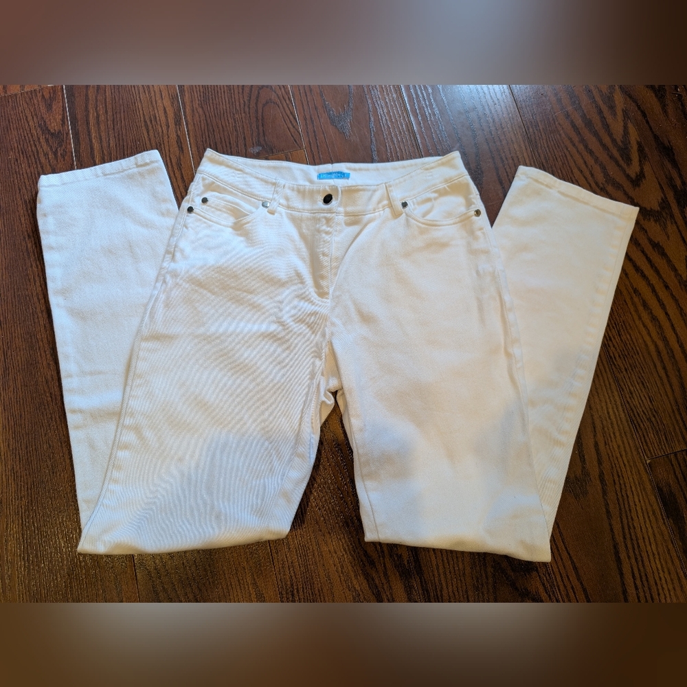 J. McLaughlin White Jeans Sz 4 Spring Classic Preppy Coastal Nautical Summer